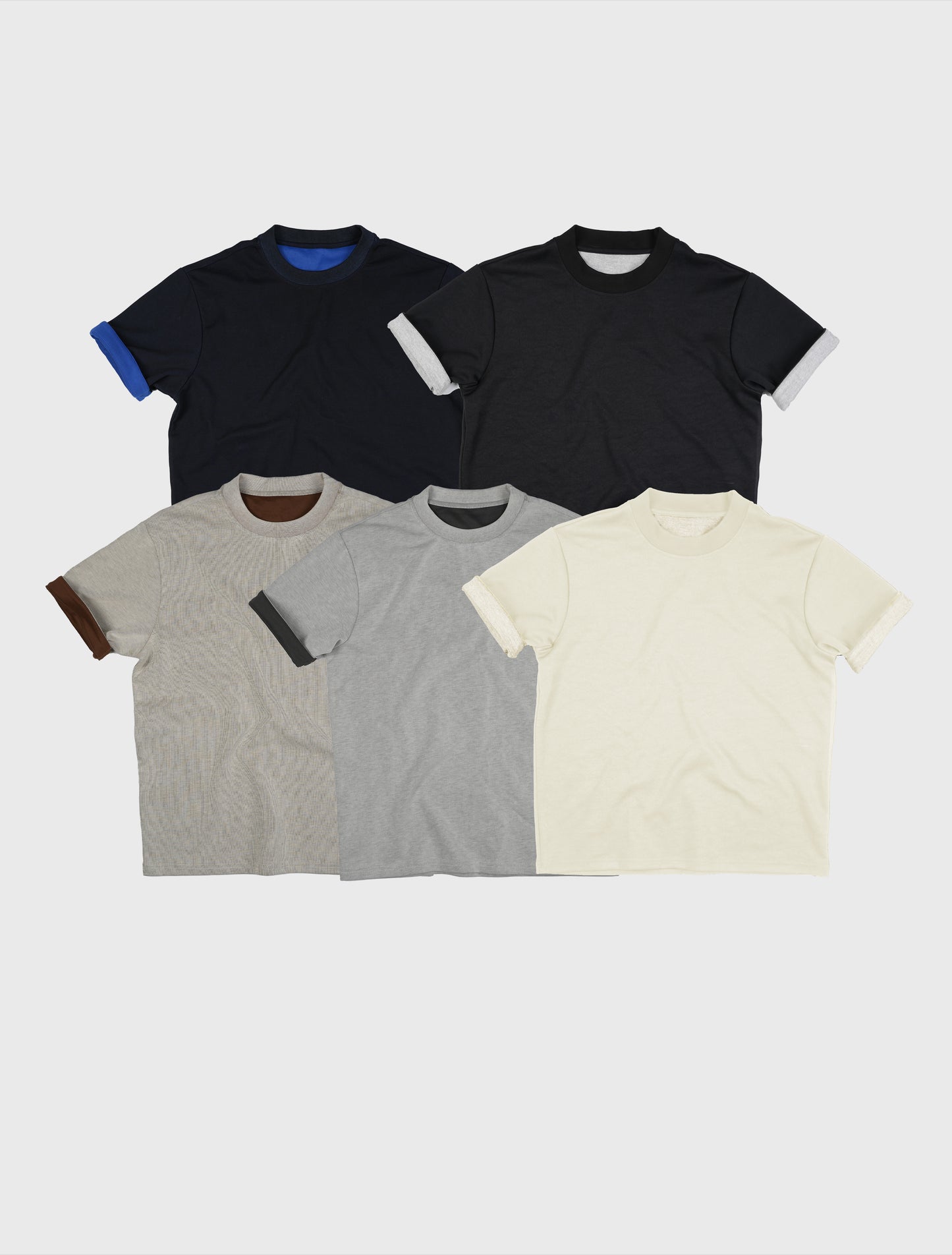 4JUNKS Contrast color crew neck short sleeves